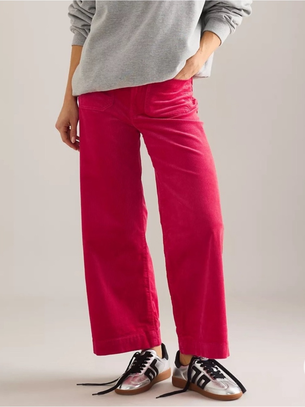 Anthropologie NWT Maeve The Colette Corduroy High-Rise Wide Leg Pants Cropped 31